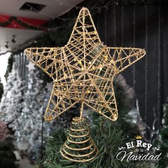 Puntal Estrella Alambre Glitter Dorado 18cm