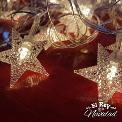 Imagen de Guirnalda Estrellas Led Calida Fijas 5mts a PILAS