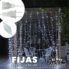 Cortina Led EXTERIOR PROLONGABLE 3 x 3mts LUZ FIJA - Blanca Fría