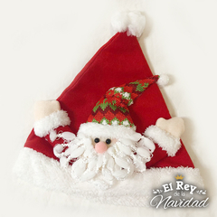 Gorro de Papa Noel Premium con Aplique Soft