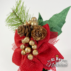 Macetitas con flor y frutos para mesa 15cm - El Rey de la Navidad