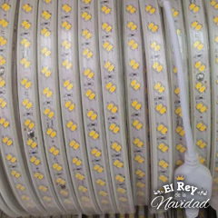 Manguera CHATA de Luz LED Calida LINEA PLATINUM 100mts Profesional Apta Exterior en internet