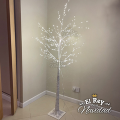 Arbol de Diseño Minimalista Blanco 1.60mts con Luces Led Calidas