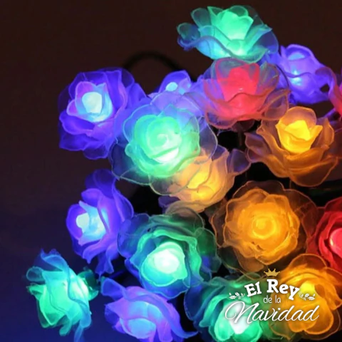 Guirnalda de Rosas luces Led Multicolor 5mts