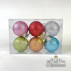 Set x 6 Globos Multicolores Glitter 5cm