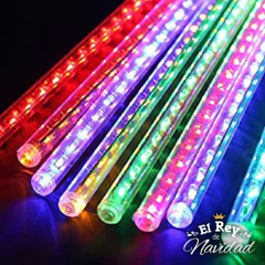Guirnalda Tubitos Led Multicolores Efecto Lluvia Meteoro 50cm - El Rey de la Navidad