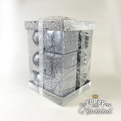 Set x 12 Adornos de 6cm en Paquete de Regalo Plata - comprar online