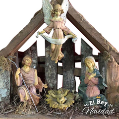 Pesebre con Cabaña 30x30cm, incluye 4 figuras de 16cm en internet