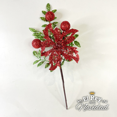 Pick Flor y Frutos Glitter Roja 32cm