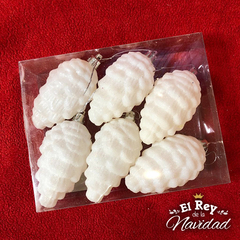 Set x 6 Piñas Blancas Glitter - comprar online