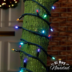 Guirnalda Profesional Apta Exterior LED PLATINUM Multicolor 10mts prolongable CABLE VERDE.