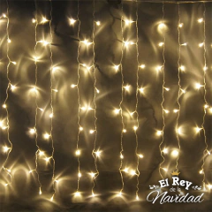 Cortina de Luces Led Blanco Cálido 2 x 1,20mt - El Rey de la Navidad