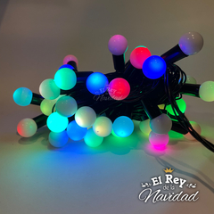 Guirnalda Apta Exterior LED PREMIUM 7,5mts prolongables Bolitas RGB genera 16 colores. - El Rey de la Navidad
