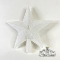 Puntal Estrella LUJO Glitter Blanca 16cm en estuche