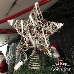 Puntal Estrella Champagne con Frutos Luminoso 25cm