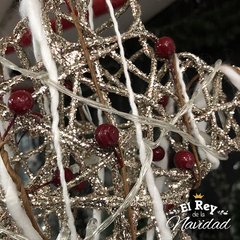Puntal Estrella Champagne con Frutos Luminoso 25cm - comprar online