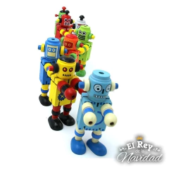 Mini Robot de madera infantil articulado con elastico en internet