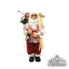 Papa Noel Germano Lujo! 80cm Invernal Blanco