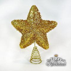 Puntal Estrella 18cm Oro glitter peludo