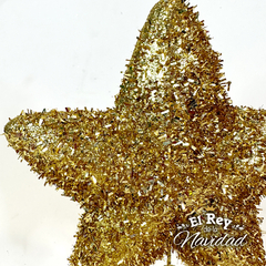 Puntal Estrella 18cm Oro glitter peludo - comprar online