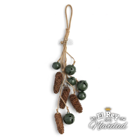 Colgante Piñas y Cascabeles de Metal Verdes - comprar online