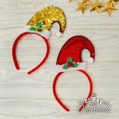 Vincha Premium Gorrito de Papa Noel con Lentejuelas Magicas en internet