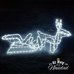 Reno con Trineo Led Blanco Frio