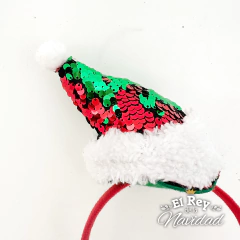 Vincha con Gorro de Navidad lentejuelas magicas - comprar online