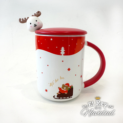 Taza tipo Mug de Ceramica con Tapa y Cuchara - comprar online