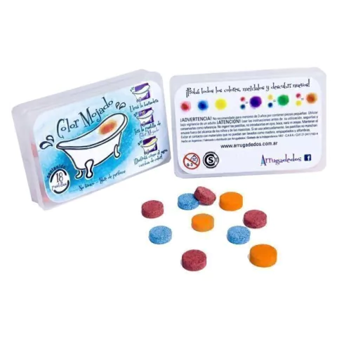 Arrugadedos Color Mojado Pastilla Teñir Agua Bañera Infantil