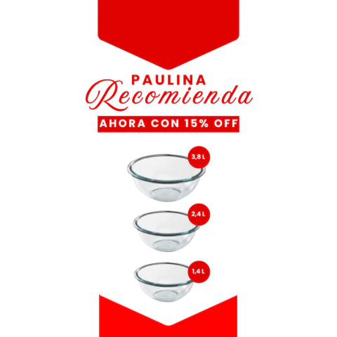 Combo Paulina Pyrex Bowl x3 Pastelería - comprar online