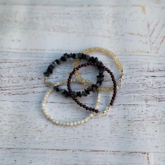Pulsera exclusiva: Mix de piedras negras - plata 925 - comprar online