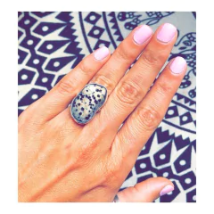Anillo exclusivo: “Automne” -Jaspe Dalmata - Plata 925