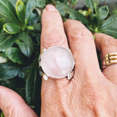 Anillo exclusivo:”Rose”- cuarzo rosa - plata 925