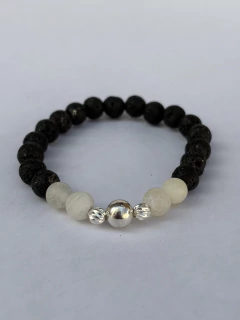Pulsera exclusiva: Piedras de lava volcánica negra - plata 925 - comprar online