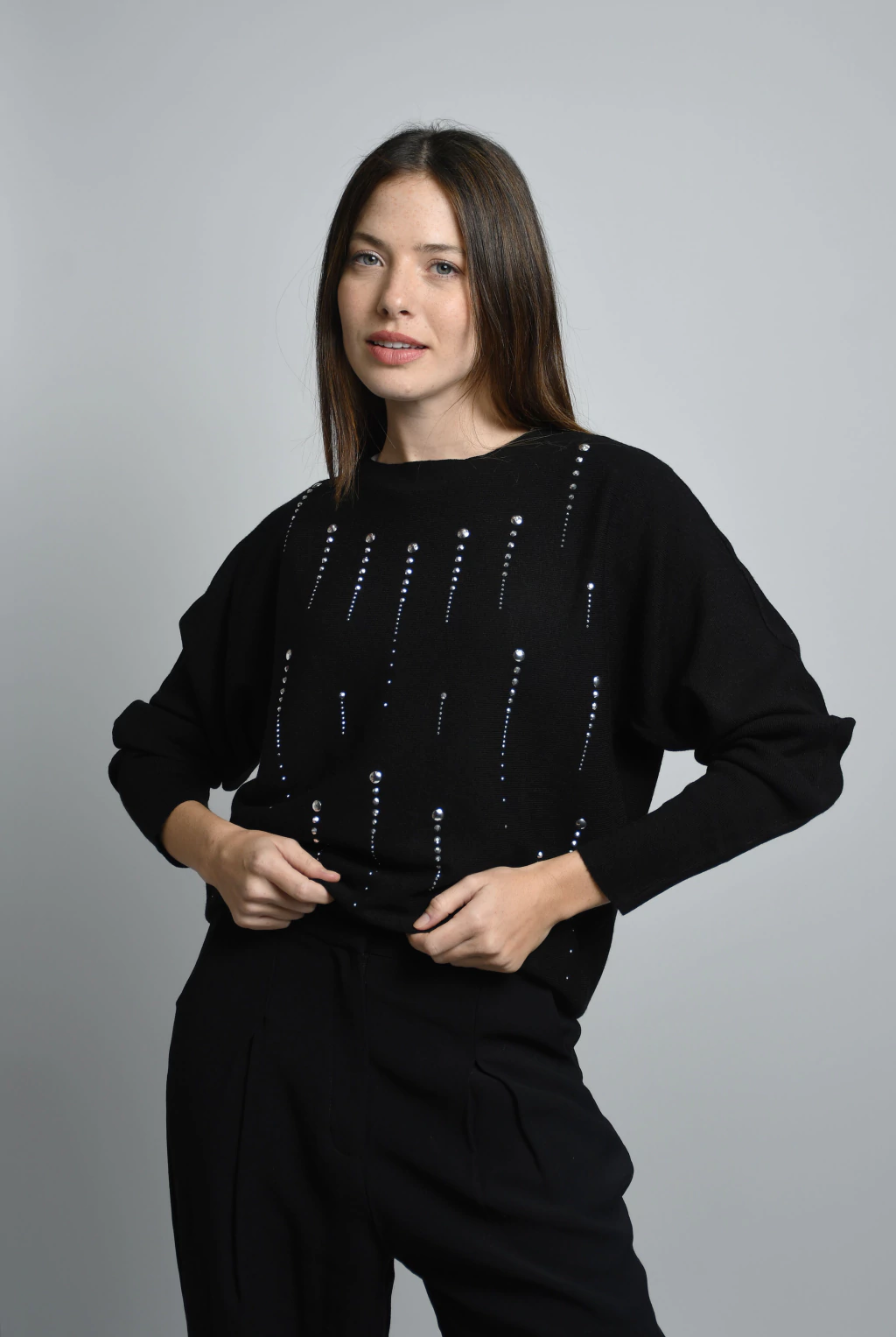 Sweater con Brillos Negro
