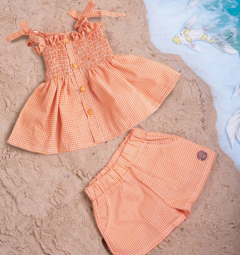Conjunto Vichy Naranja