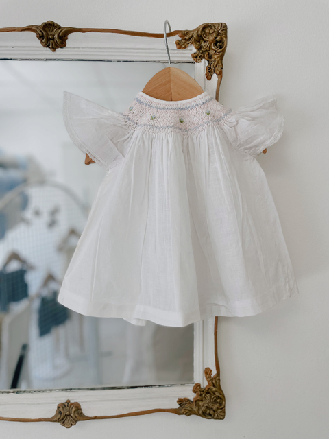 Vestido Punto Smock Sara Blanco
