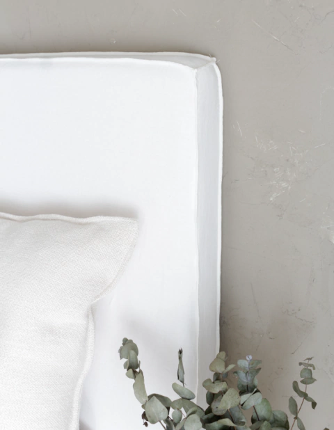 Respaldo de Cama Lino Natural con Funda desmontable y Fuelle