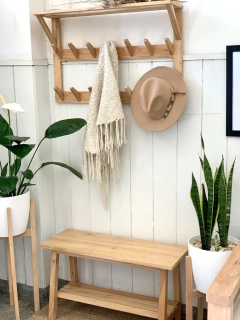 CONJUNTO BANCO NÓRDICO 80CM + PERCHERO MANOLA DOBLE - comprar online