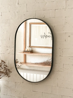 ESPEJO PILDORA NEGRO 60CM X 40CM - comprar online