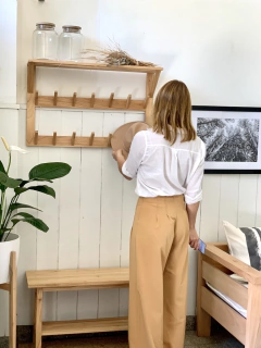 CONJUNTO BANCO NÓRDICO 80CM + PERCHERO MANOLA DOBLE - comprar online