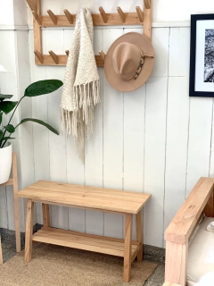 CONJUNTO BANCO NÓRDICO 80CM + PERCHERO MANOLA DOBLE