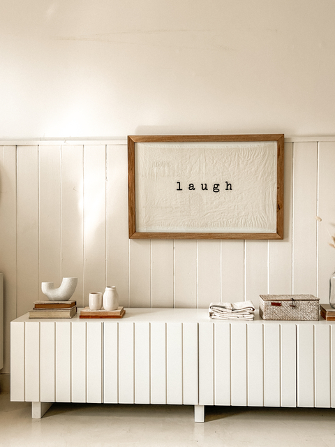 CUADRO LAUGH XL BORDADO 60CM X 90CM