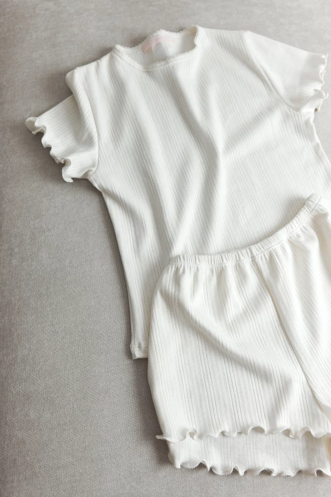 Pijama Pointelle Crudo