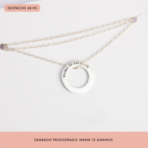 Collar con dona: "MAMÁ TE AMAMOS" - comprar online