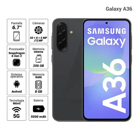 CELULAR SAMSUNG SM-A366 EZK GALAXY A36 256GB Y 8 GB RAM