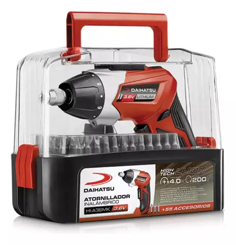ATORNILLADOR INALAMBRICO USB 3.6 V KIT MECHAS + MALETIN DAIHATSU A36MK
