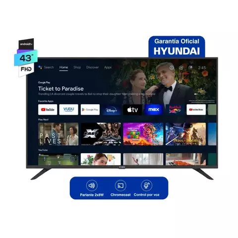 LED 43" STEREO FULL HD SMART TV ANDROID HYUNDAI 43FHD7A