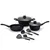 SET DE COCINA DE ALUMINIO FORJADO 9 PIEZAS GOURMET NEGRO KANJI JNA010 - comprar online